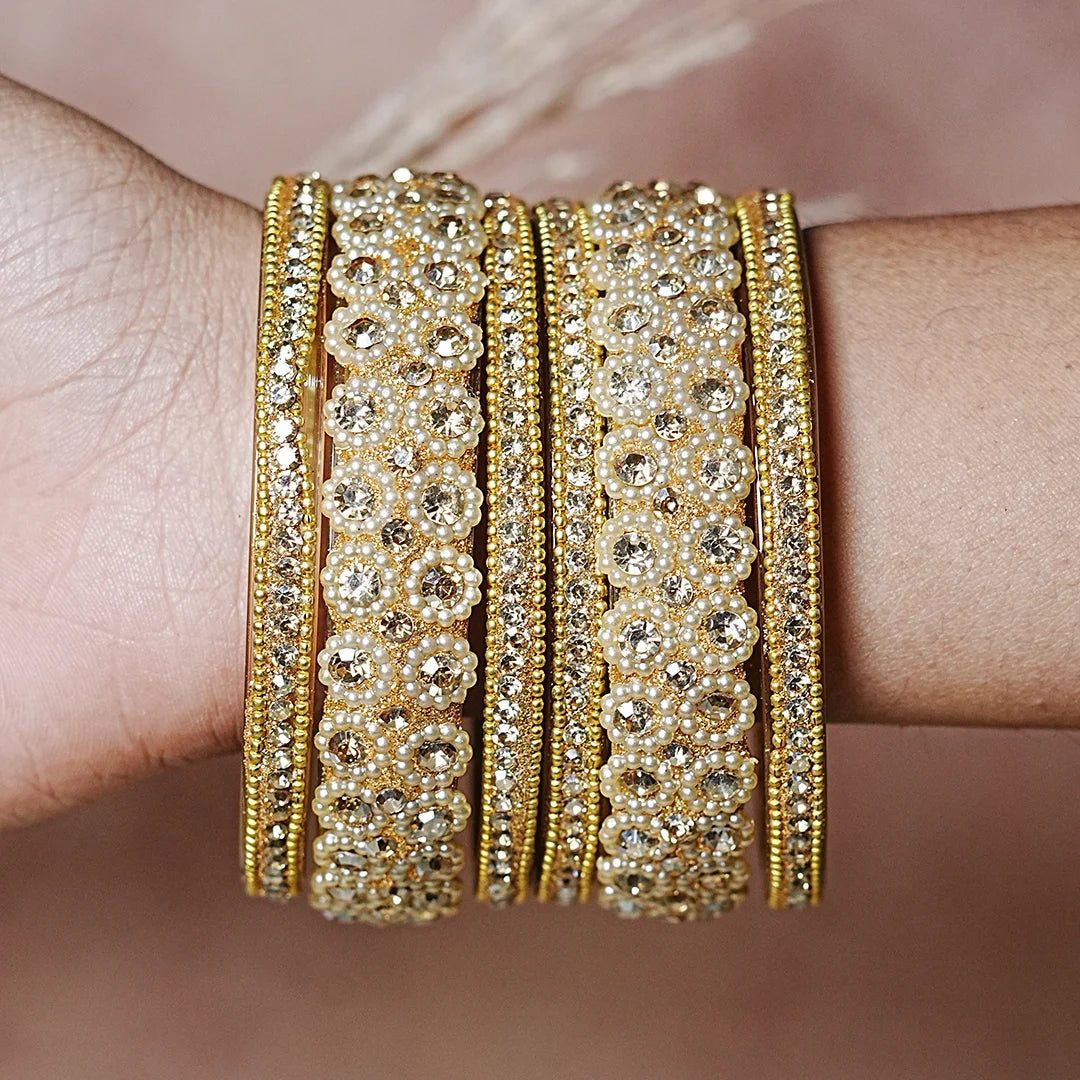 Stylish Designer Glass Kada Bangles for Women (Set of 2)