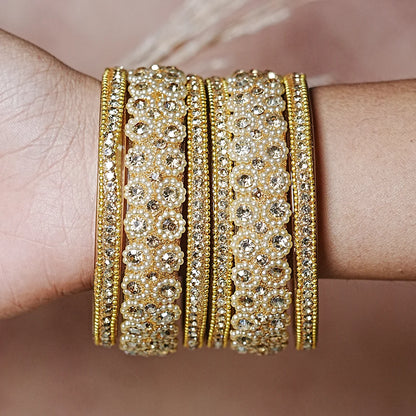 Stylish Designer Glass Kada Bangles for Women (Set of 2)