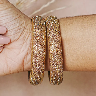 Luxury Glitter Glass Kada Bangles for Women & Girls (Pack of 2)