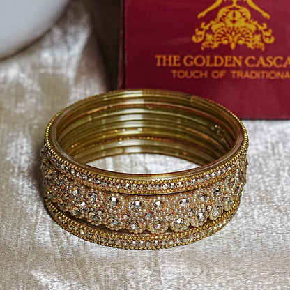 Stylish Designer Glass Kada Bangles for Women (Set of 2)