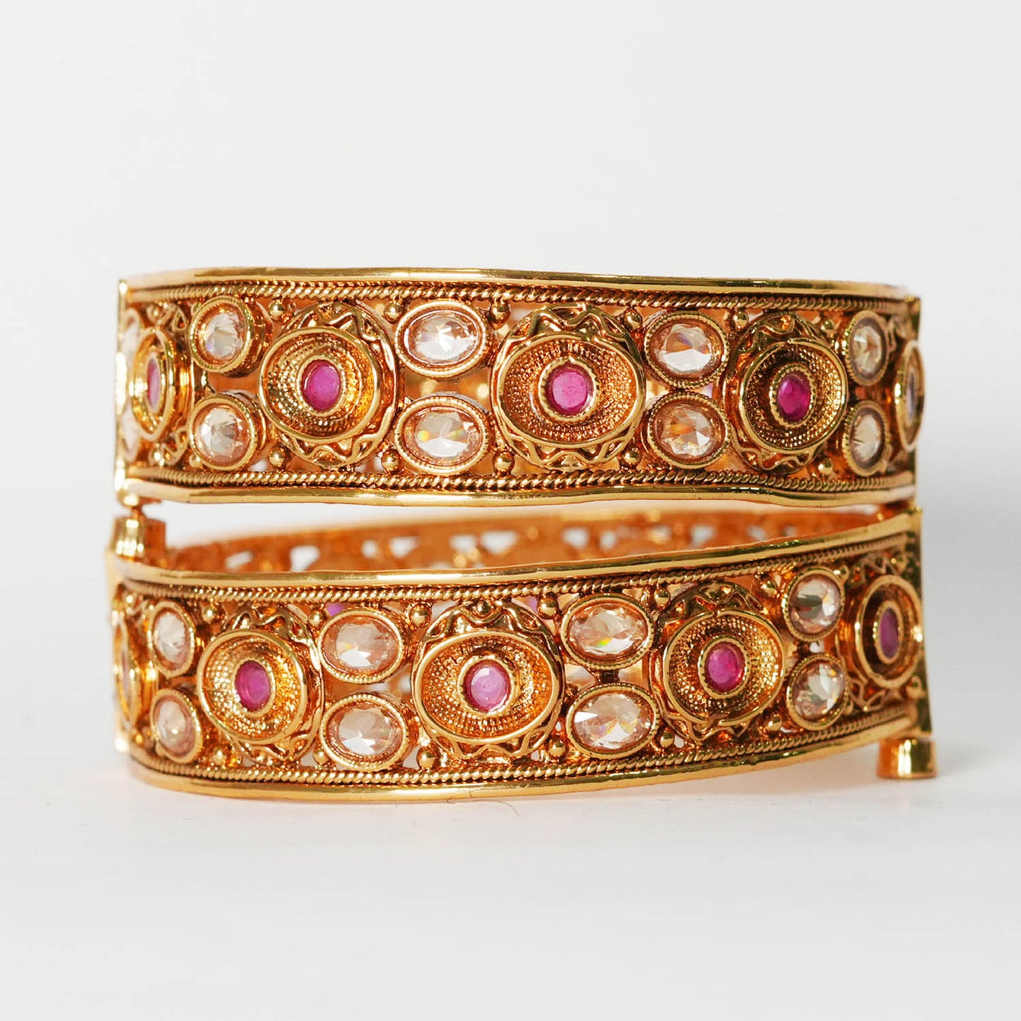 Stylish Kundan Work Design Brass Kada for Women & Girl | Handcraft Bracelet Perfect for Party & Daily wear
