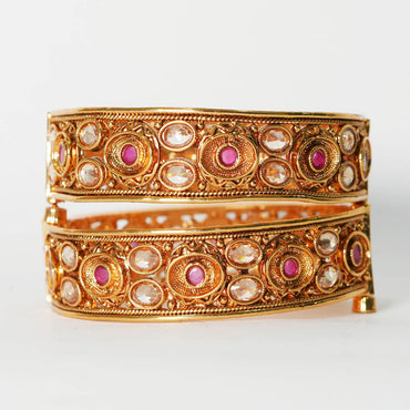 Stylish Kundan Work Design Brass Kada for Women & Girl | Handcraft Bracelet Perfect for Party & Daily wear