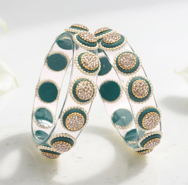 Stylish Transparent Glass Kada for Women & Girls – (Pack of 2)