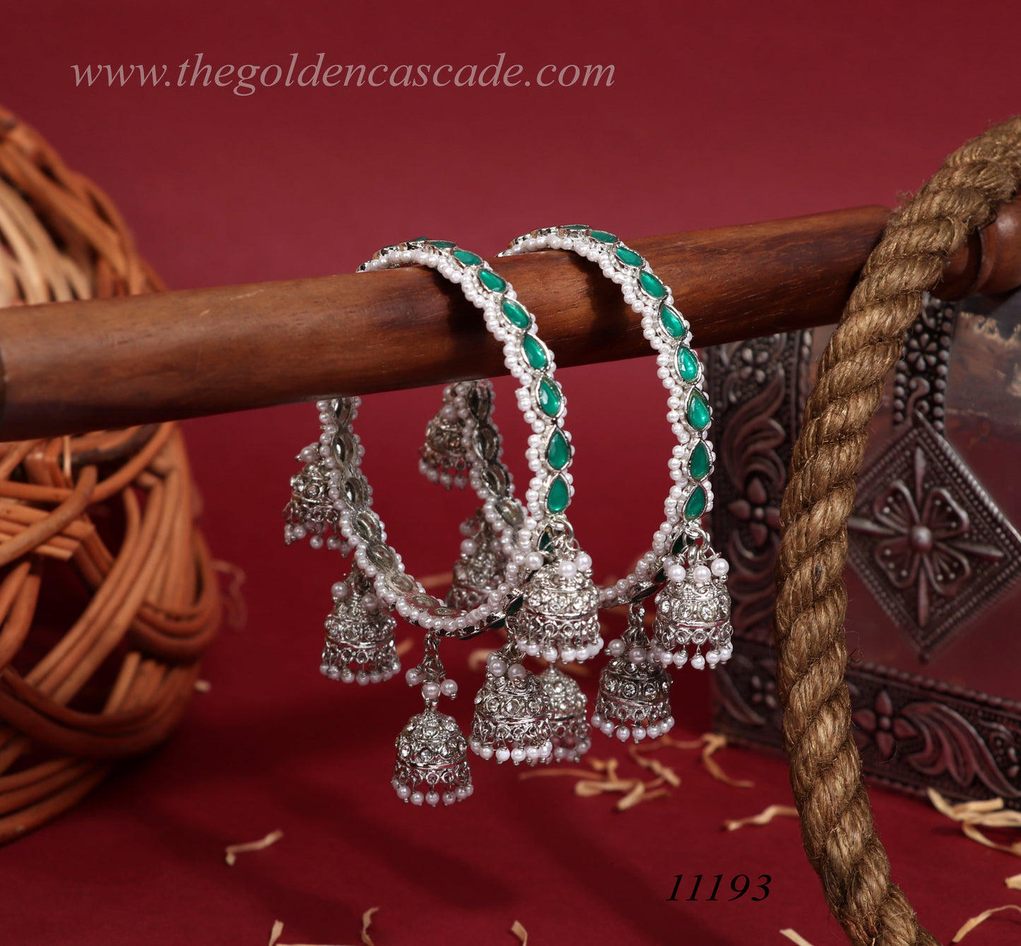 Traditional Jhumki Latkan Metal Kada for Women (Pack of 2)