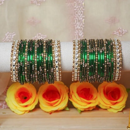 Indian Traditional Glass Bangles Set for Women (Both Hand)
