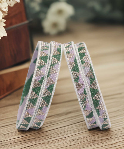 Handmade Multicolor Shade Glass Kada for Women & Girls (Pack of 4)