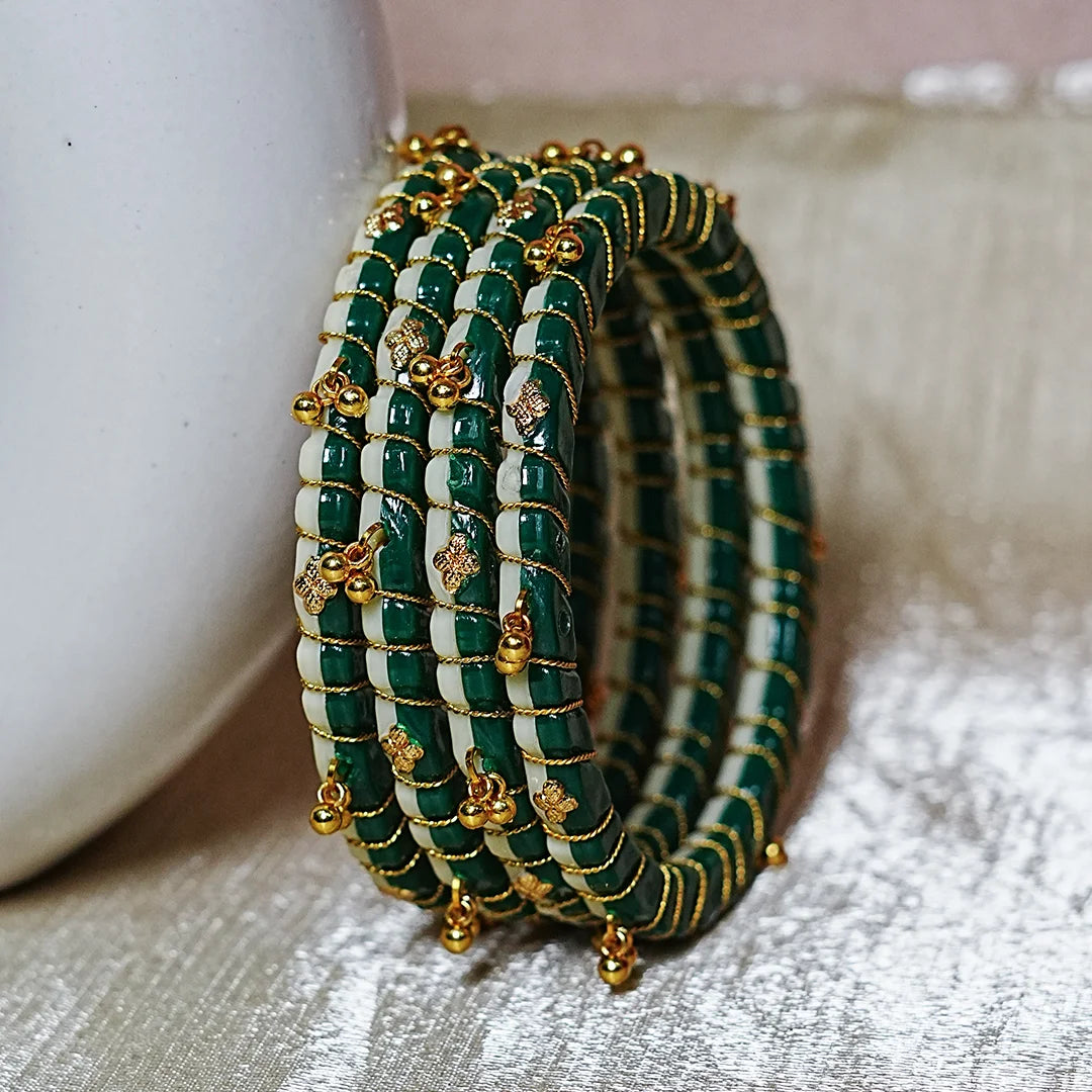 Lightweight Ghungroo Style Acrylic Kada for Women (Pack of 4)