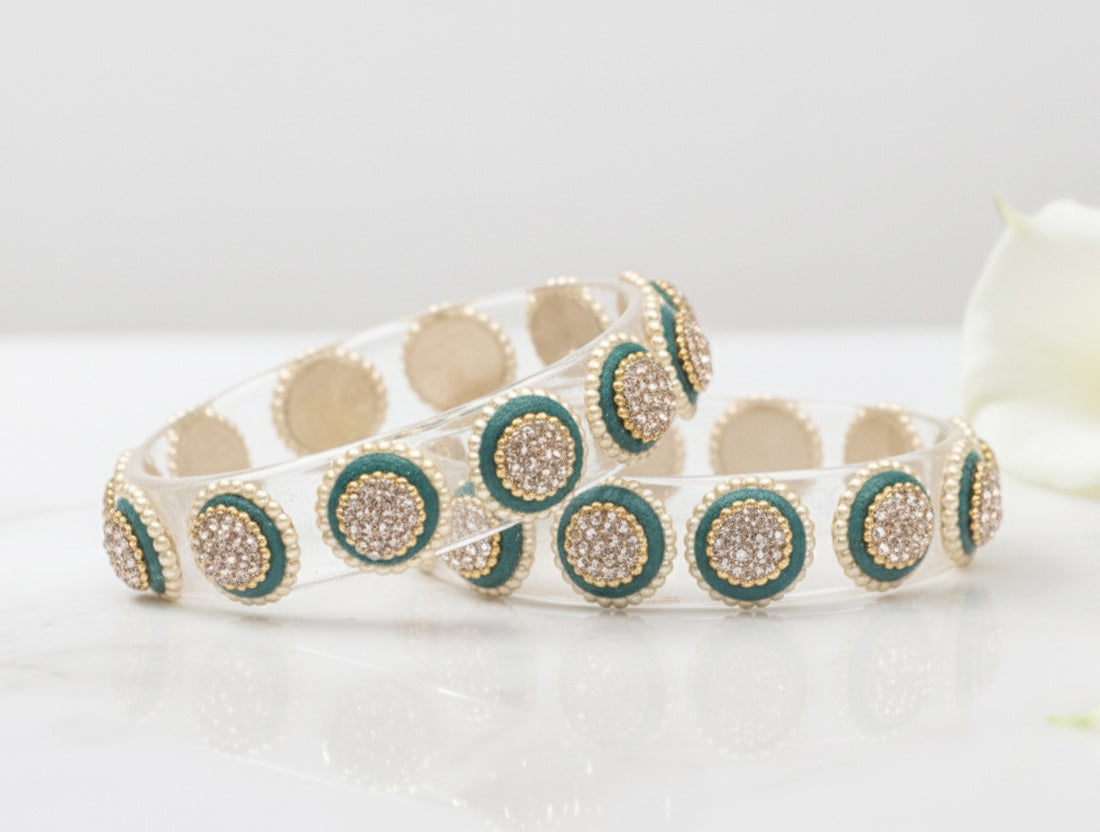 Stylish Transparent Glass Kada for Women & Girls – (Pack of 2)