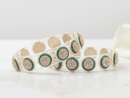 Stylish Transparent Glass Kada for Women & Girls – (Pack of 2)