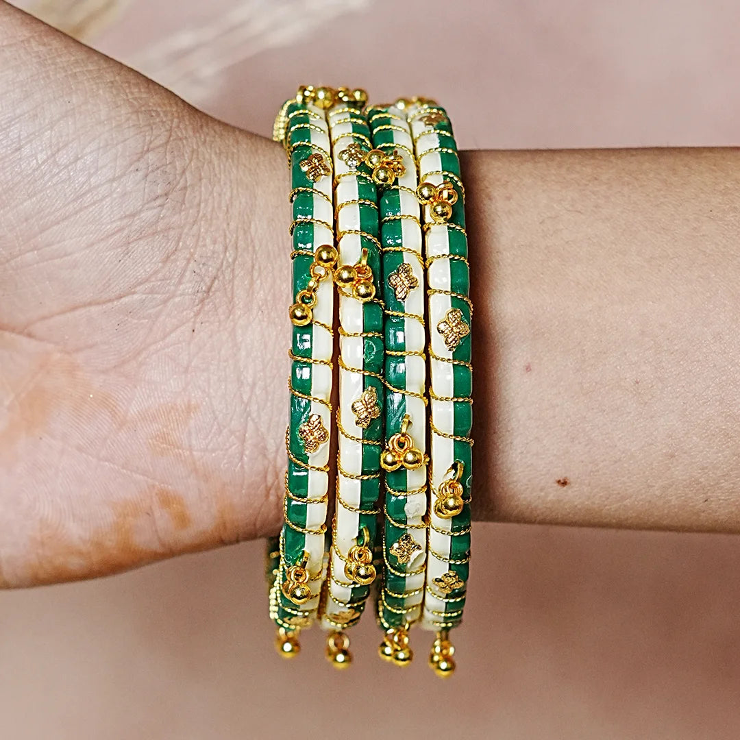 Lightweight Ghungroo Style Acrylic Kada for Women (Pack of 4)