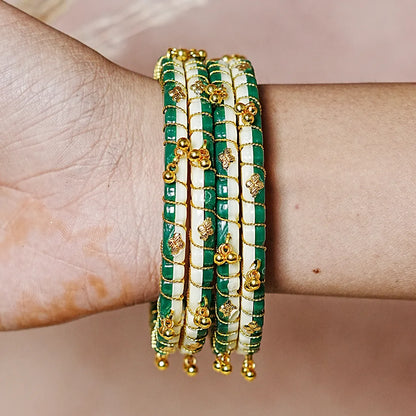 Lightweight Ghungroo Style Acrylic Kada for Women (Pack of 4)