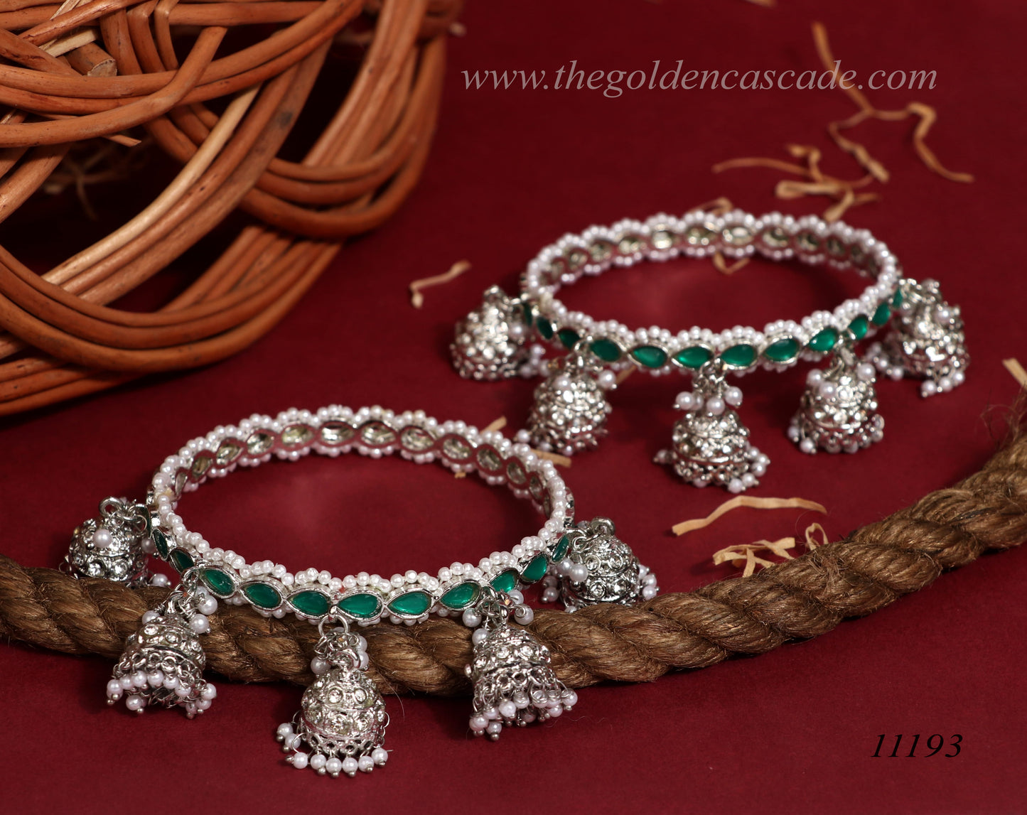 Traditional Jhumki Latkan Metal Kada for Women (Pack of 2)