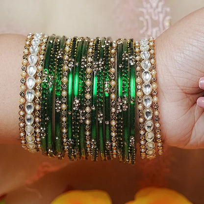 Indian Traditional Glass Bangles Set for Women (Both Hand)
