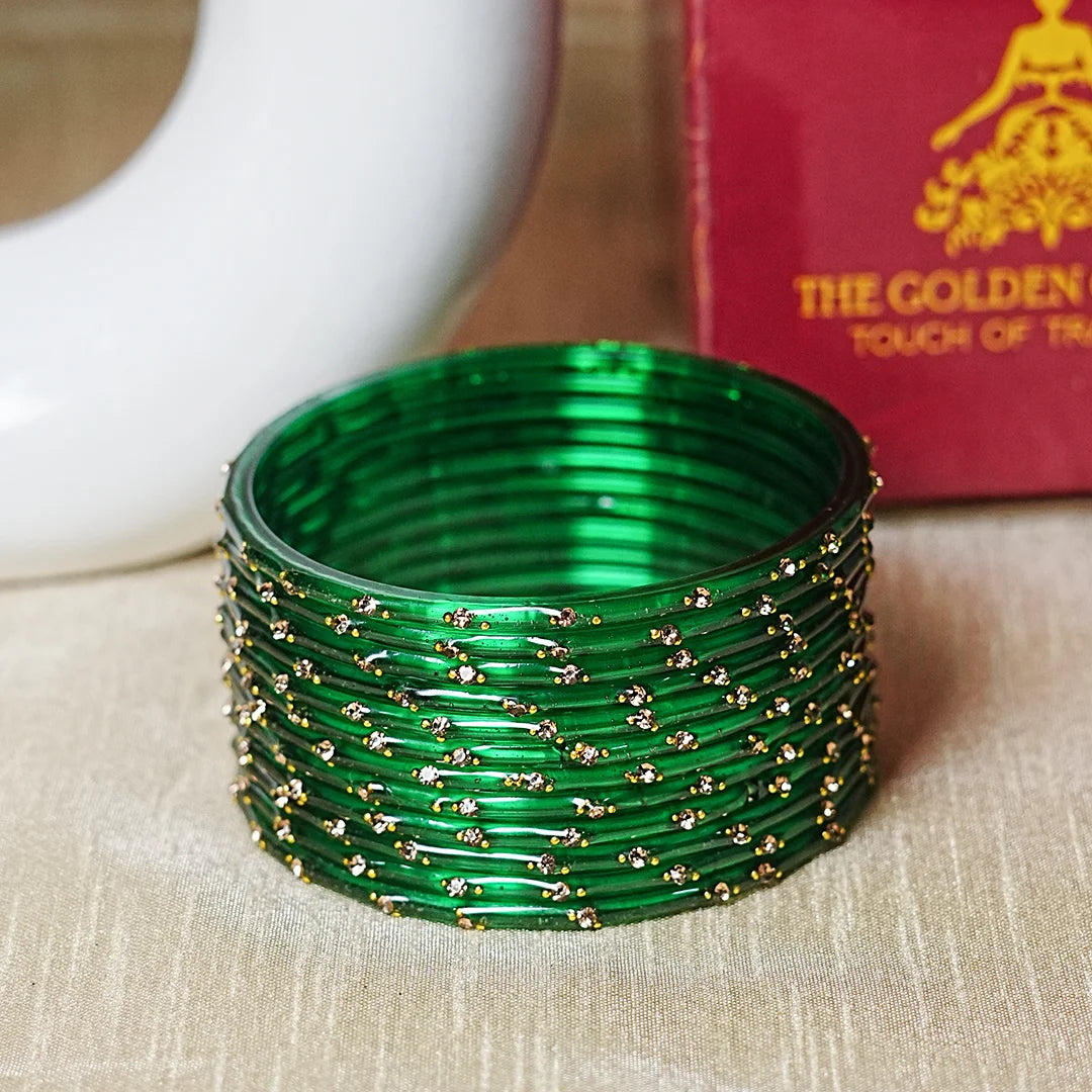 Traditional Lightweight Glass Bangles for Women (Pack of 12)