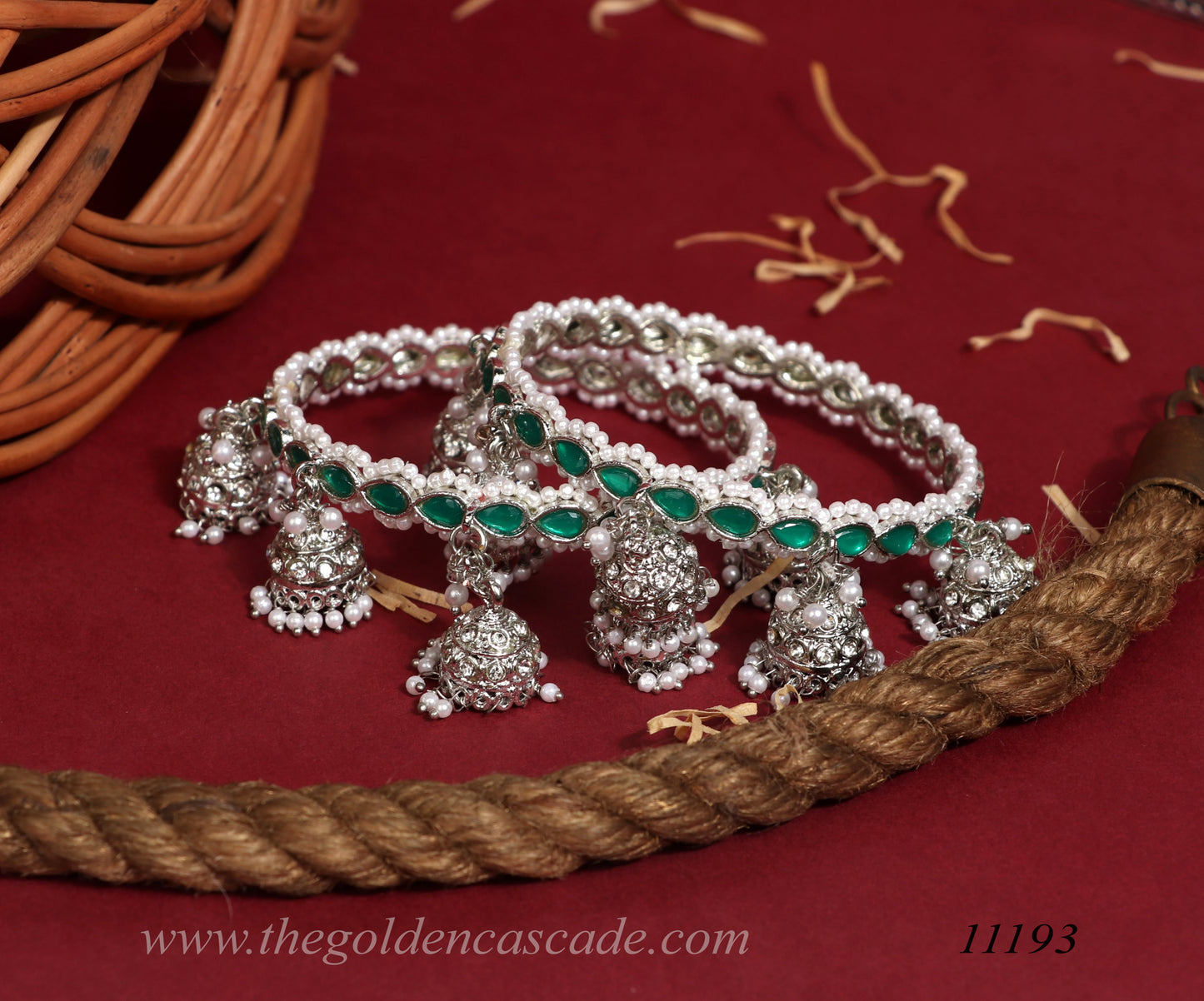 Traditional Jhumki Latkan Metal Kada for Women (Pack of 2)