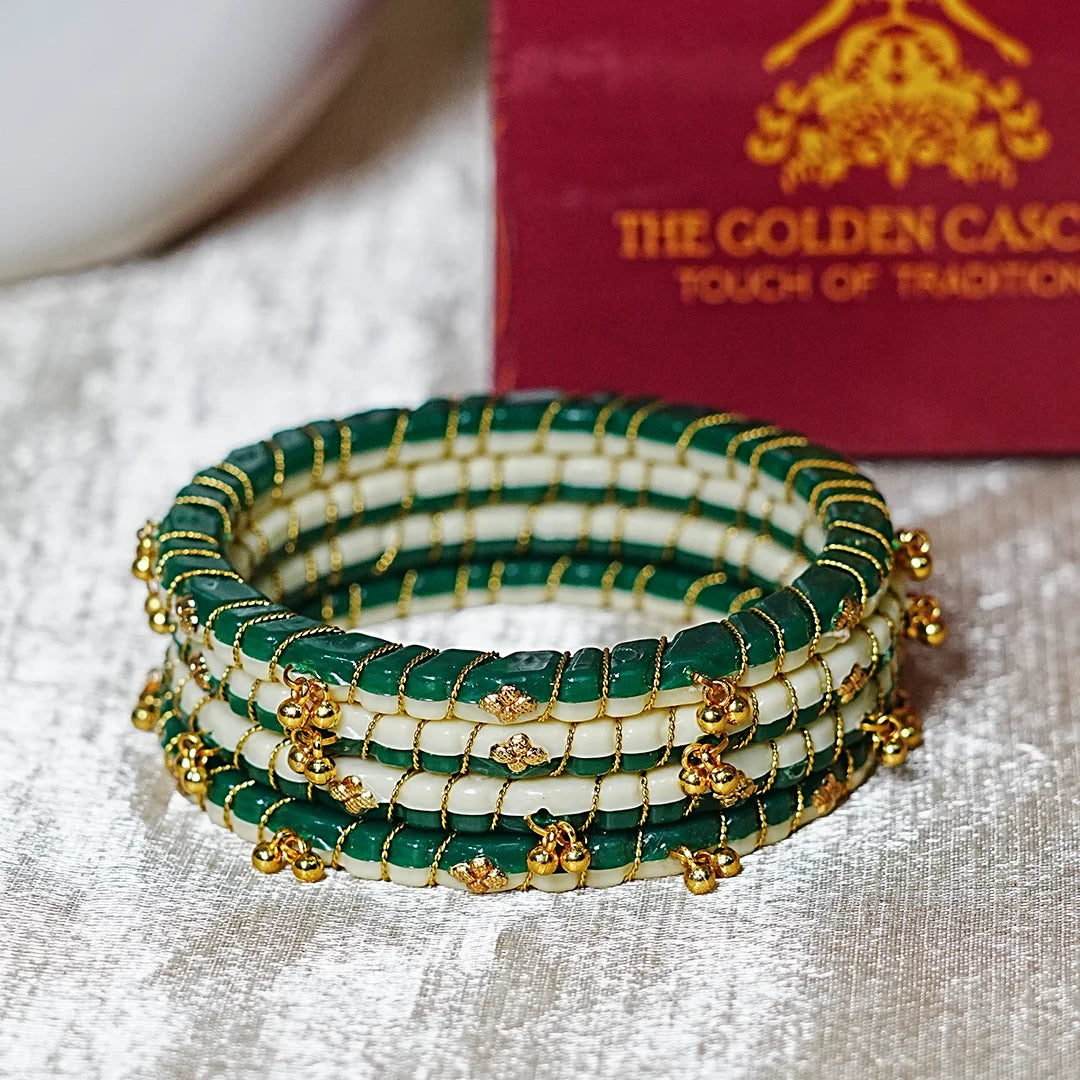 Lightweight Ghungroo Style Acrylic Kada for Women (Pack of 4)