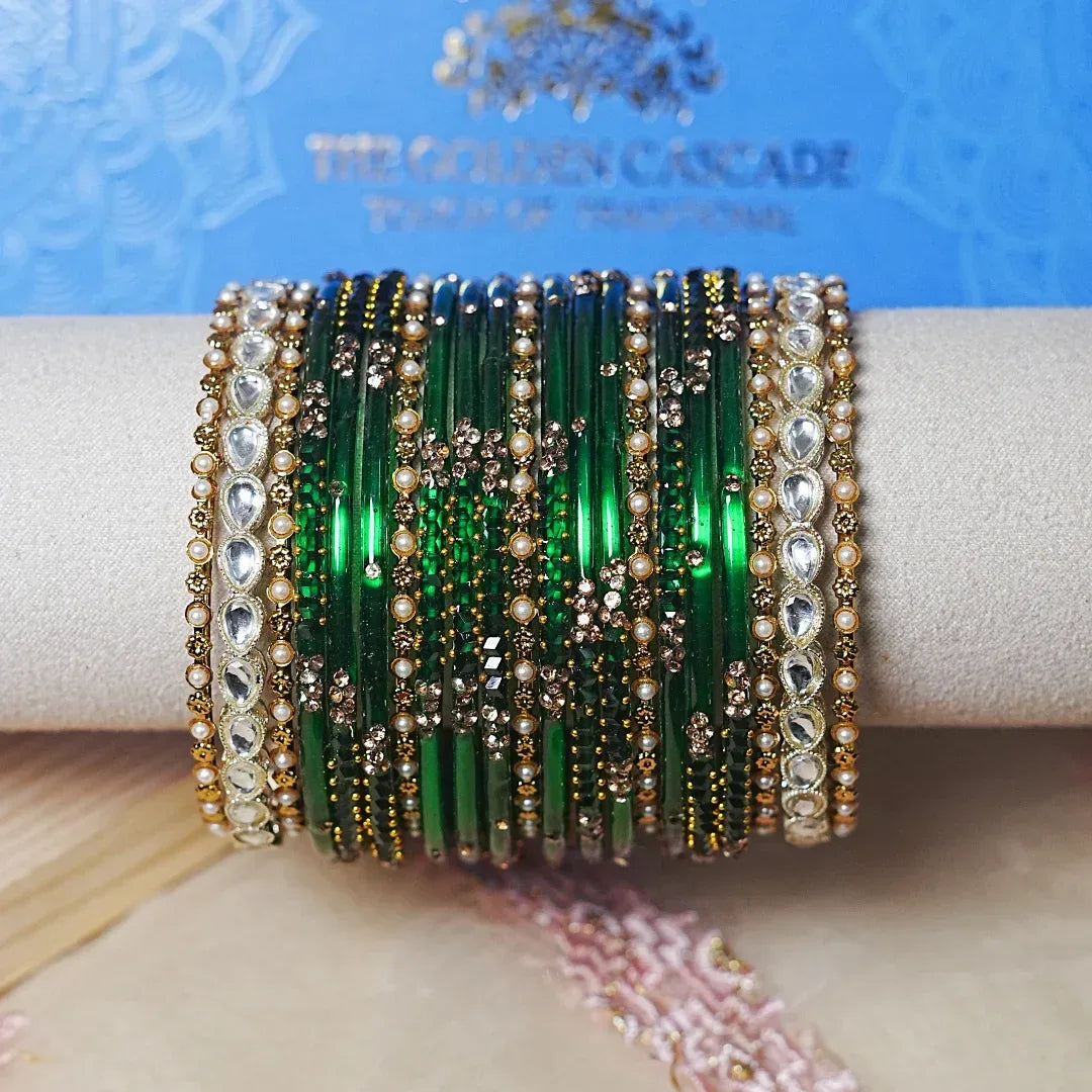 Indian Traditional Glass Bangles Set for Women (Both Hand)
