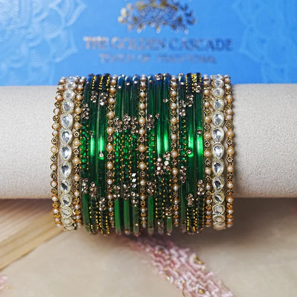 Indian Traditional Glass Bangles Set for Women (Both Hand)