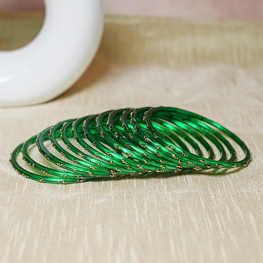Traditional Lightweight Glass Bangles for Women (Pack of 12)