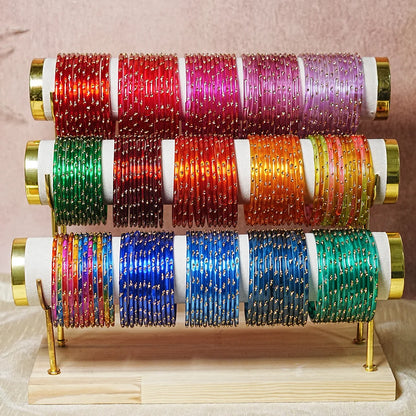 Traditional Lightweight Glass Bangles for Women (Pack of 12)