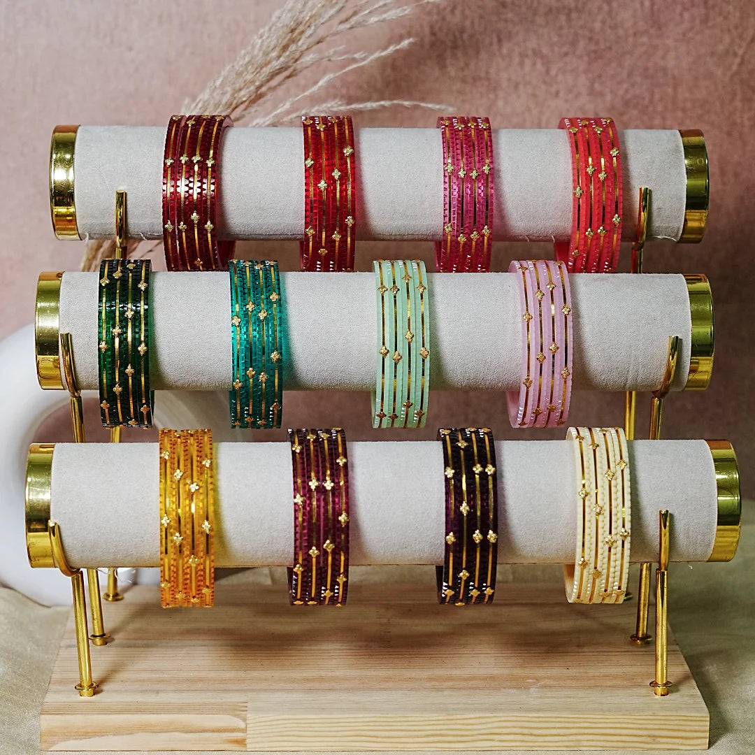 Premium Lightweight Acrylic Kada Bangles for Women (Pack of 4)