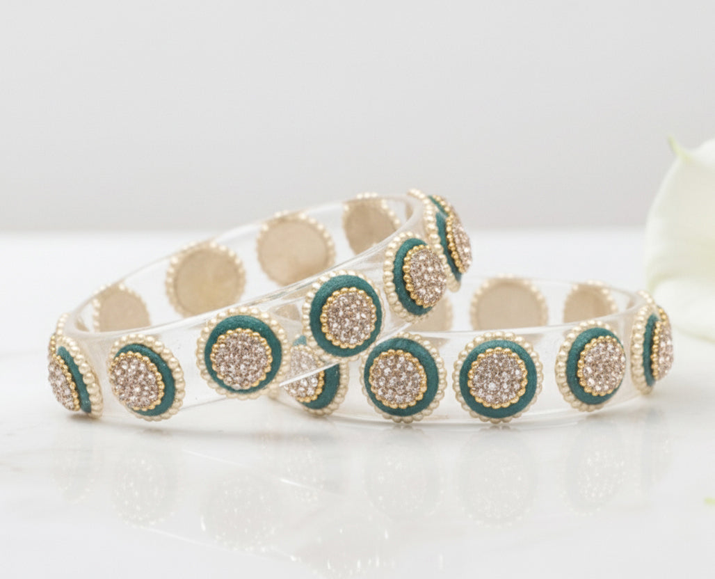 Stylish Transparent Glass Kada for Women & Girls – (Pack of 2)