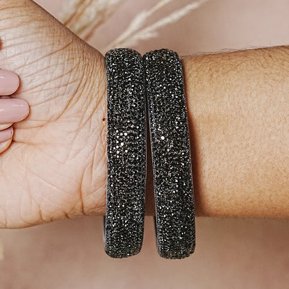Luxury Glitter Glass Kada Bangles for Women & Girls (Pack of 2)