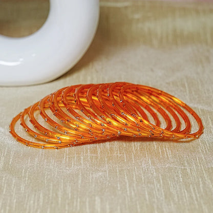 Traditional Lightweight Glass Bangles for Women (Pack of 12)