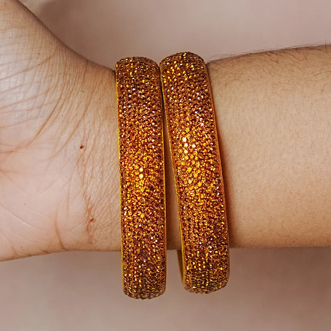 Luxury Glitter Glass Kada Bangles for Women & Girls (Pack of 2)