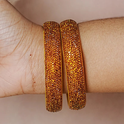 Luxury Glitter Glass Kada Bangles for Women & Girls (Pack of 2)