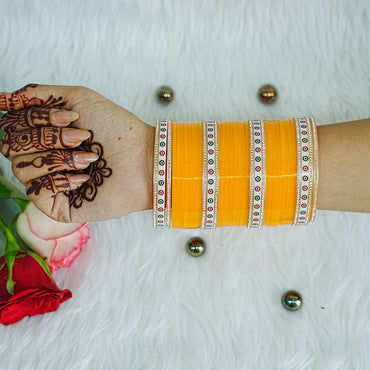 Haldi Color Wedding Bridal Chura Set for Women (Both Hands)