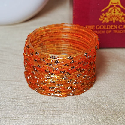 Designer Beads Work Glass Bangles for Women (Pack of 12 Bangle)