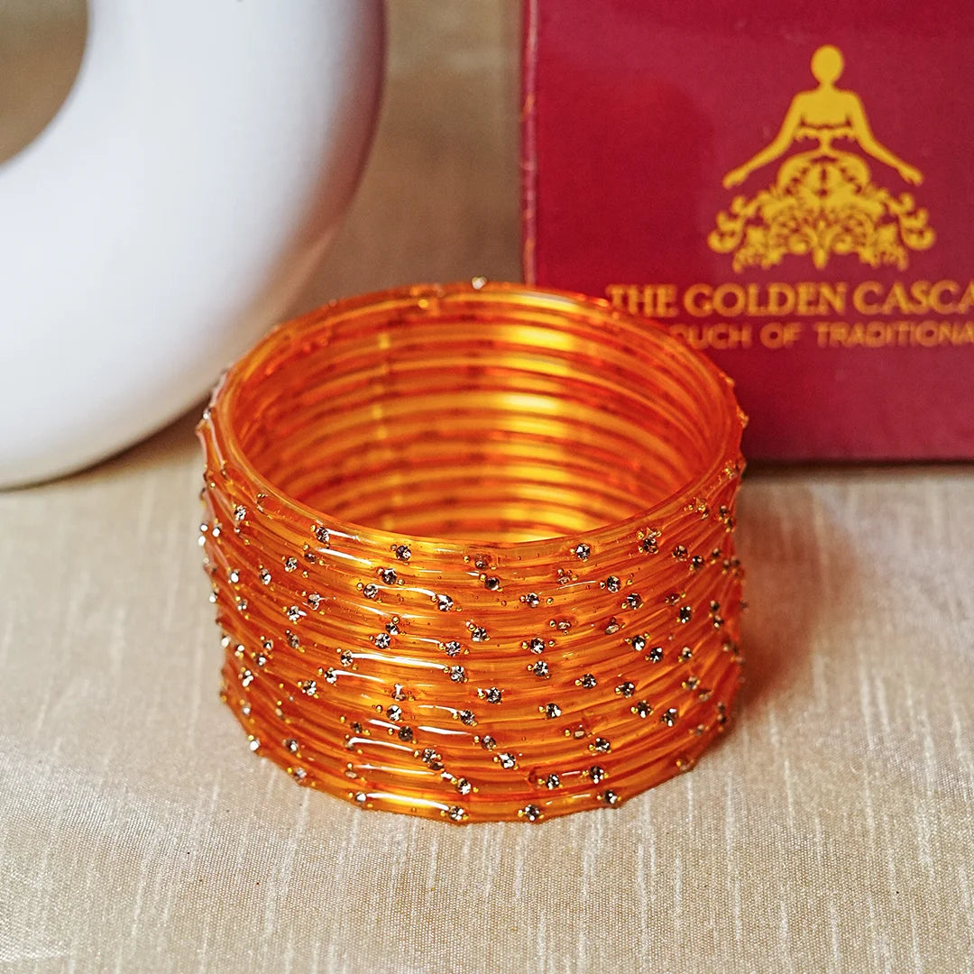 Traditional Lightweight Glass Bangles for Women (Pack of 12)