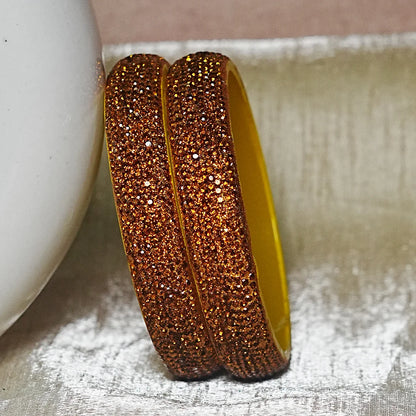 Luxury Glitter Glass Kada Bangles for Women & Girls (Pack of 2)