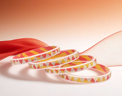 Handmade Multicolor Shade Glass Kada for Women & Girls (Pack of 4)