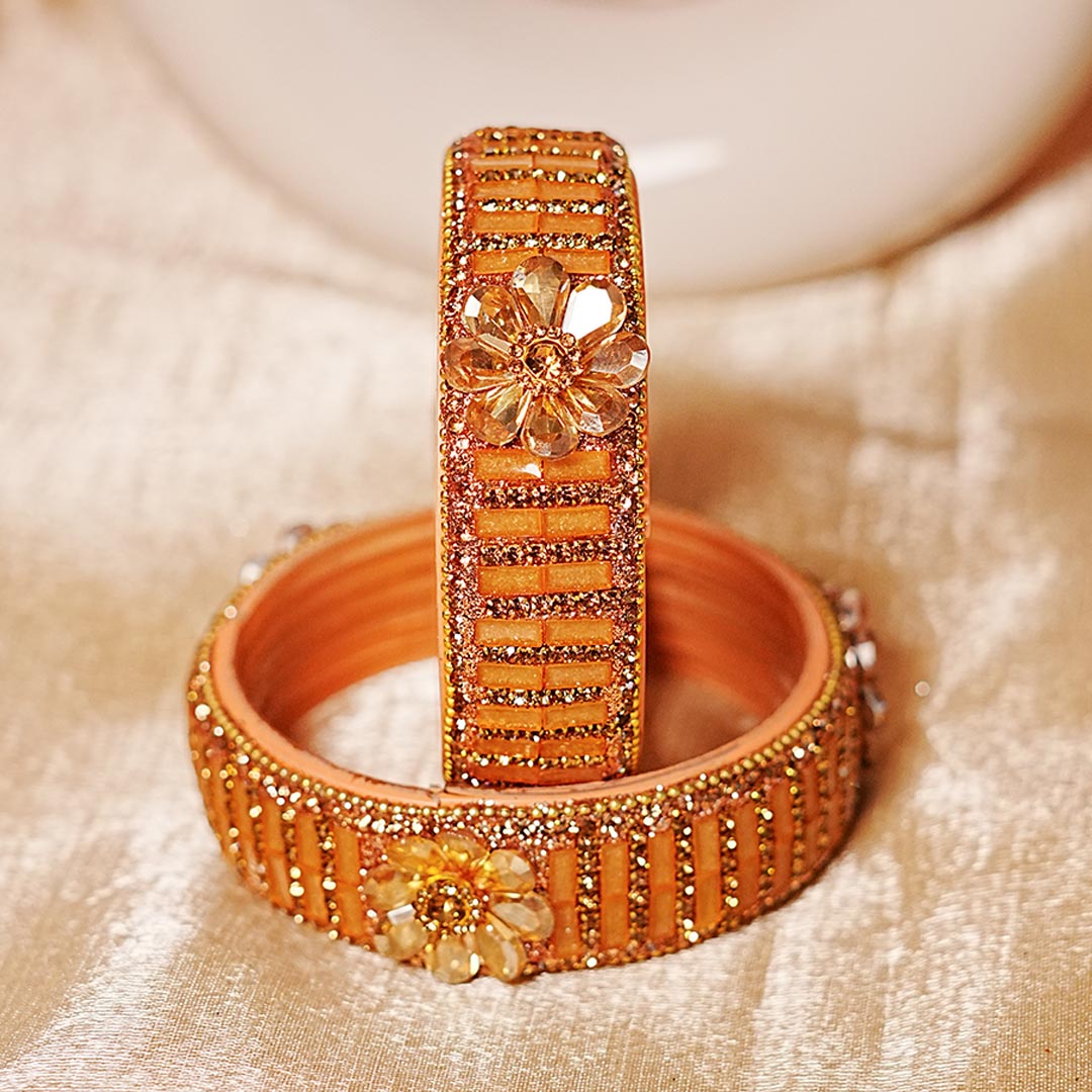 Glass Kada for Women & Girls – Elegant Flower Design (Pack of 2)