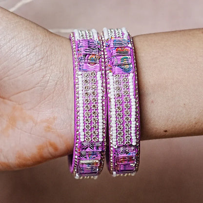 Women’s Glass Kada Bangles (Pack of 2) - The Golden Cascade
