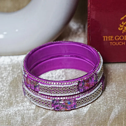 Women’s Glass Kada Bangles (Pack of 2) - The Golden Cascade