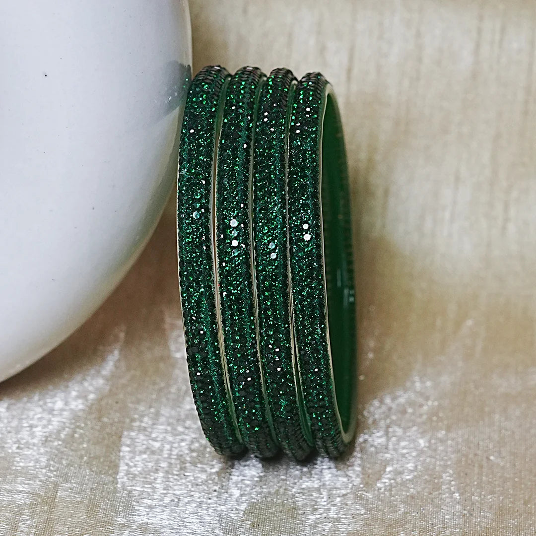 Handmade Designer Beads Work Glass Kada Bangles for Women & Girls (Pack of 4)