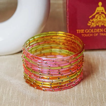 Traditional Lightweight Glass Bangles for Women (Pack of 12)