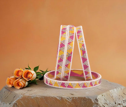 Handmade Multicolor Shade Glass Kada for Women & Girls (Pack of 4)