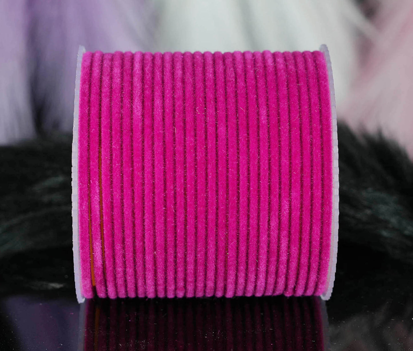 Magenta Color Velvet Metal Bangles for Women & Girls (Pack of 24)