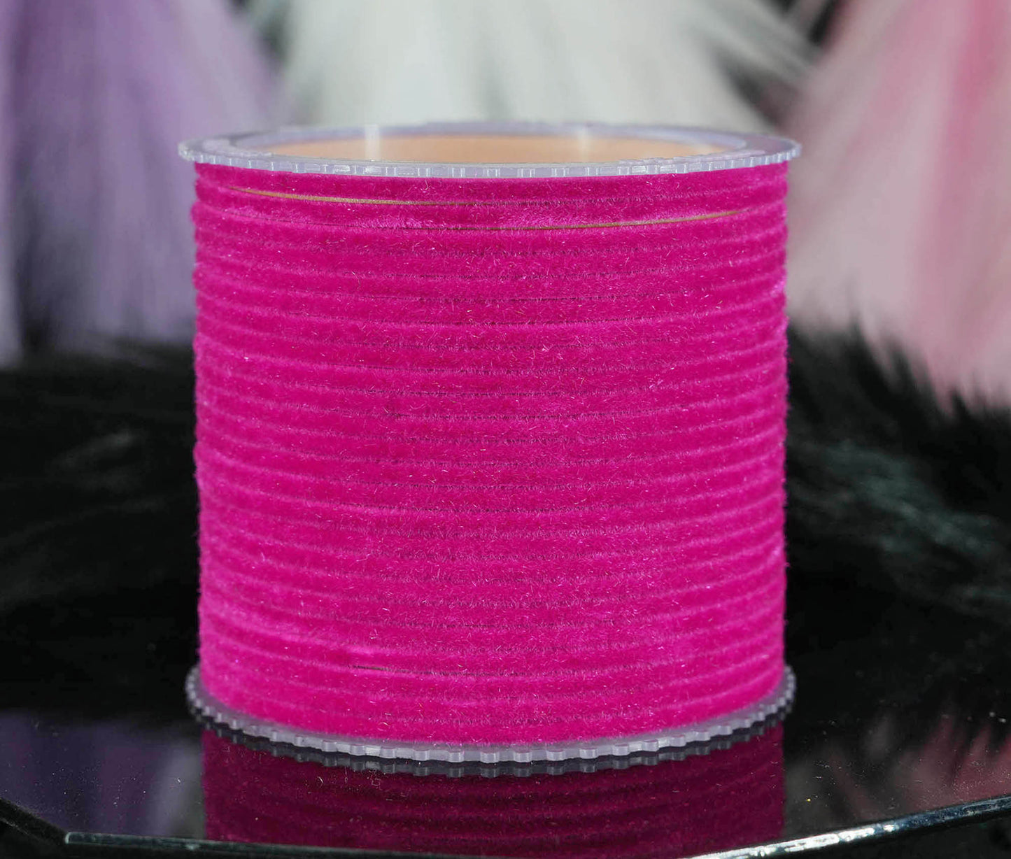 Magenta Color Velvet Metal Bangles for Women & Girls (Pack of 24)