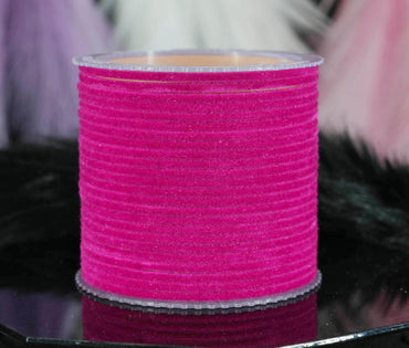 Magenta Color Velvet Metal Bangles for Women & Girls (Pack of 24)