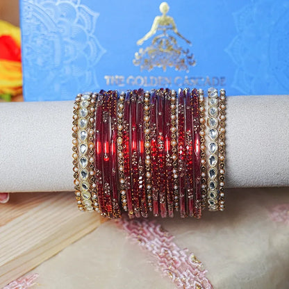 Indian Traditional Glass Bangles Set for Women (Both Hand)