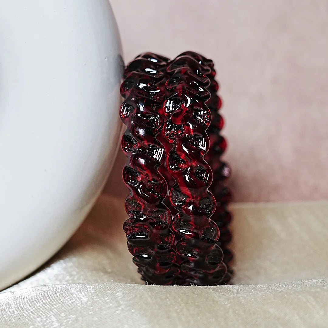 Unique Design "Sitara Glass Kada" Bangles with Glossy Finish for Women & Girls (Pack of 2)