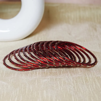 Traditional Lightweight Glass Bangles for Women (Pack of 12)