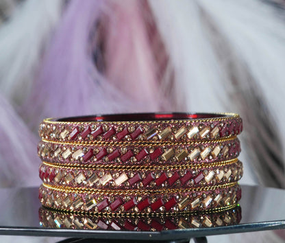 Multiple Color Glass Bangles for Women & Ladies (Pack of 4 Glass kada)