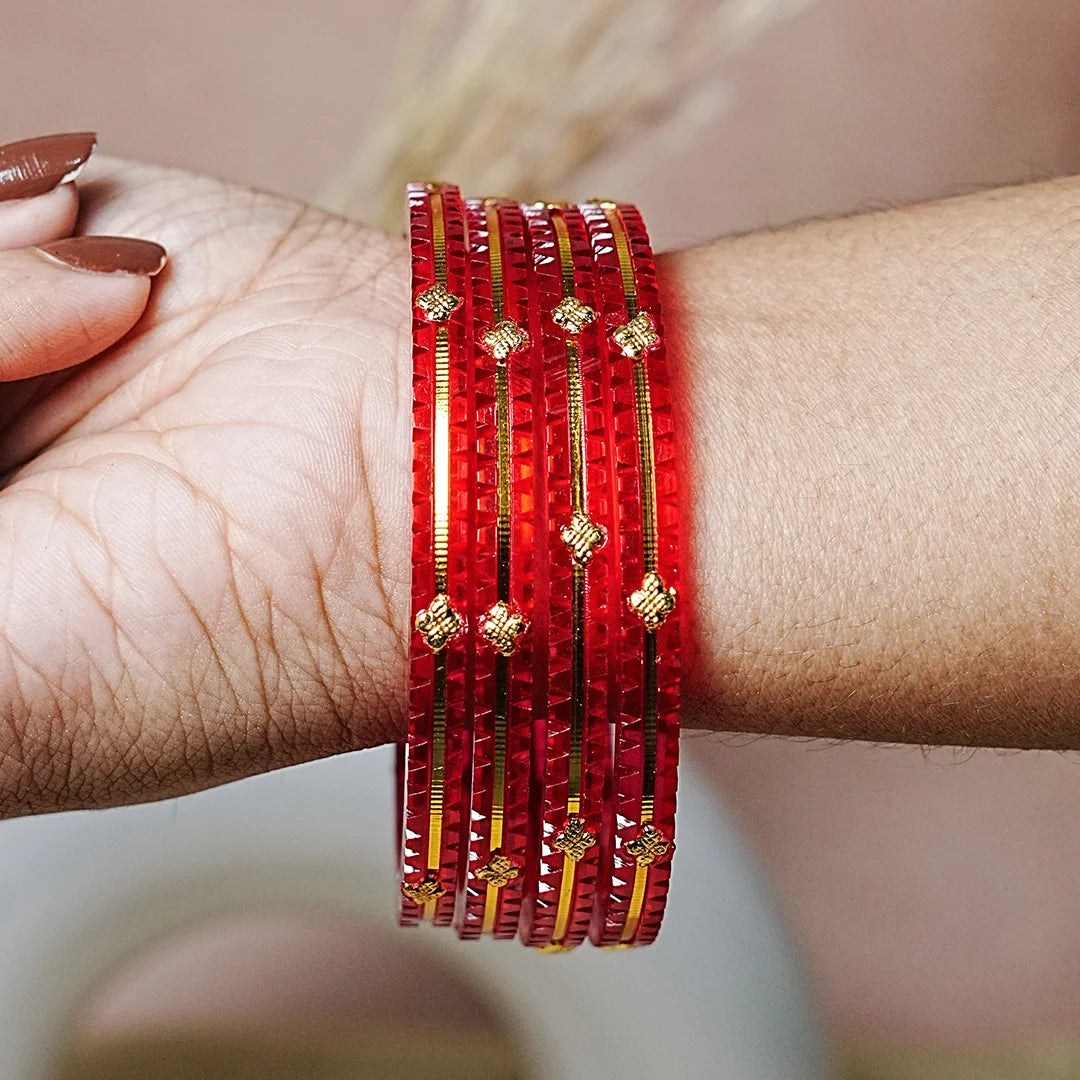 Premium Lightweight Acrylic Kada Bangles for Women (Pack of 4)