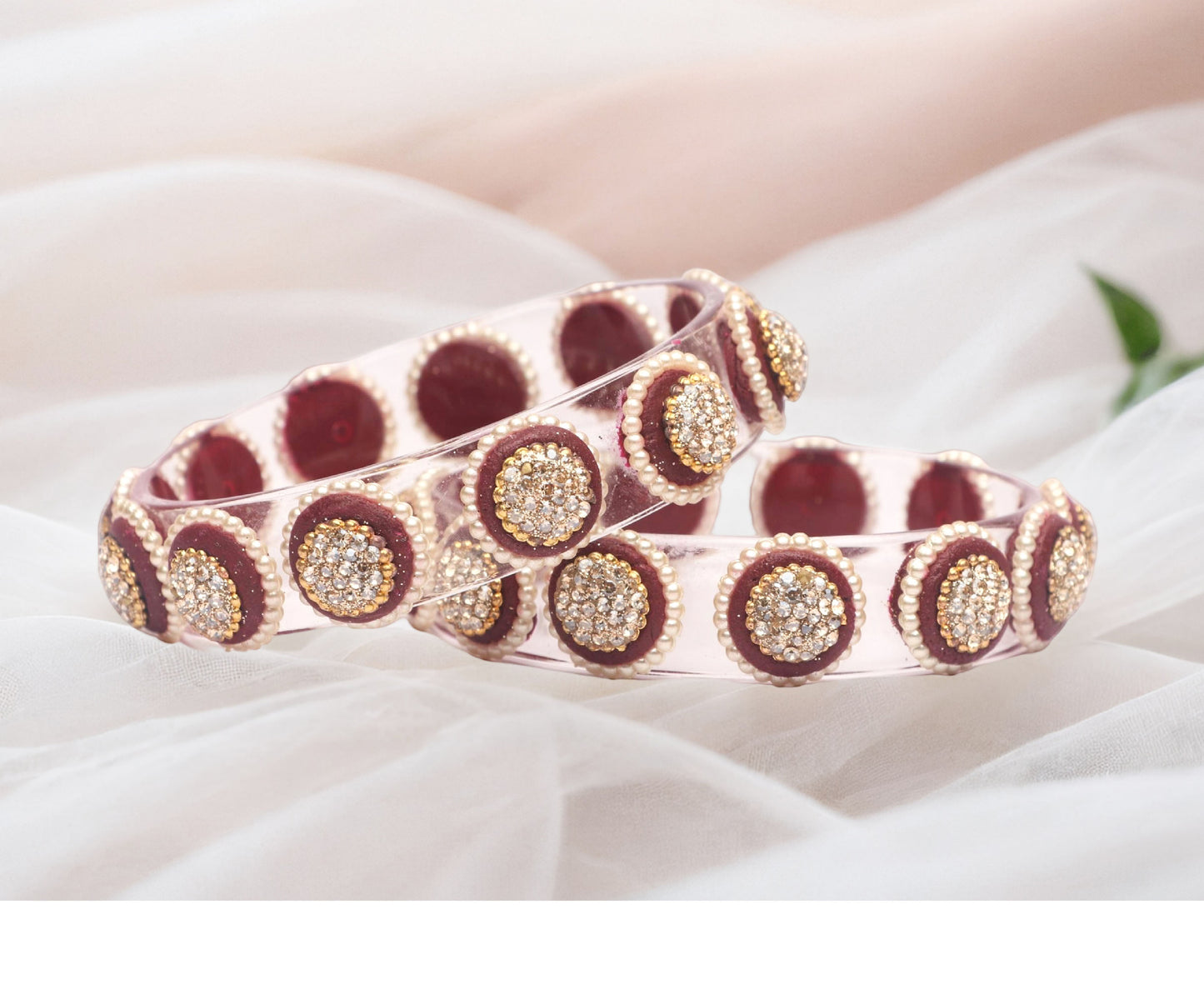 Stylish Transparent Glass Kada for Women & Girls – (Pack of 2)